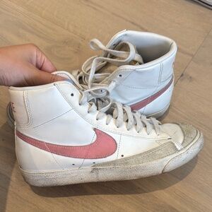 Nike Cream and Pink High-Top Sneakers